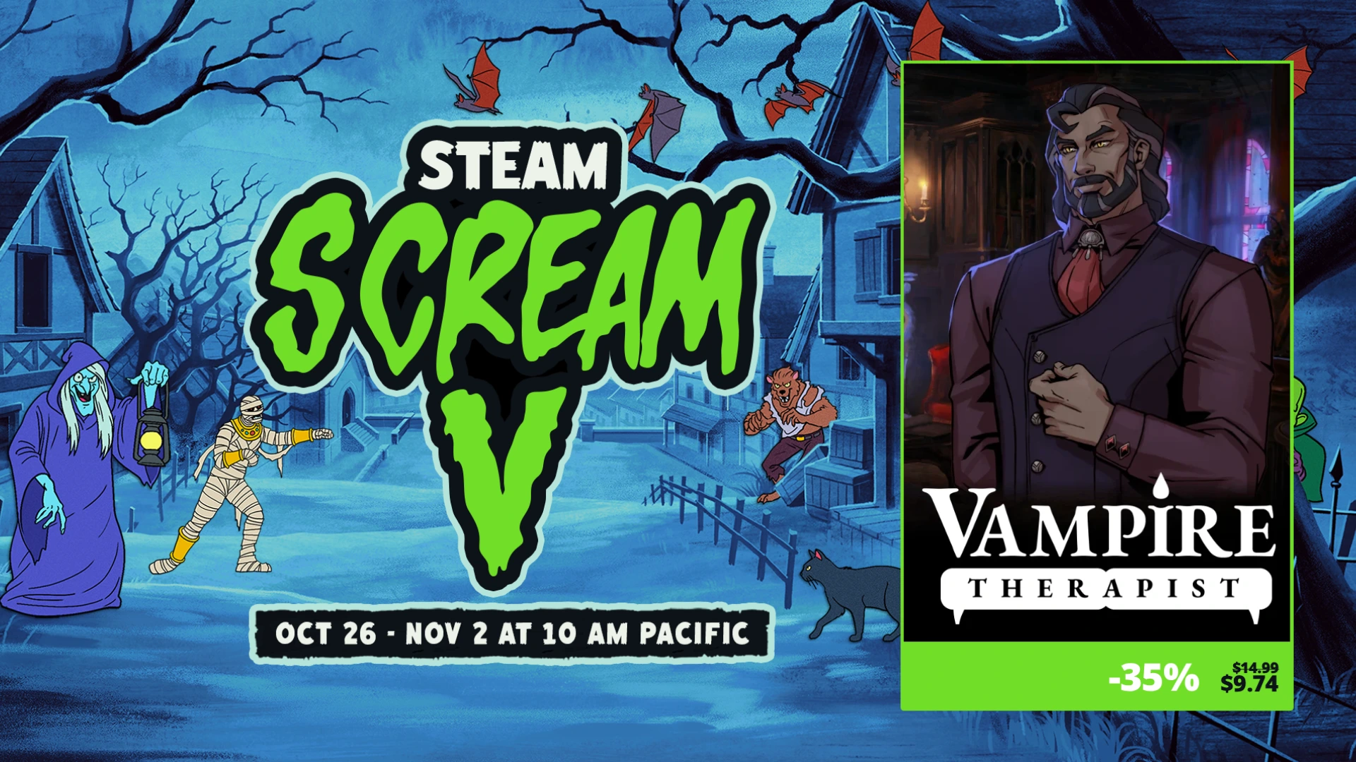 Steam Fall Sale — Vampire Therapist 35% off, Oct 26-Nov 2