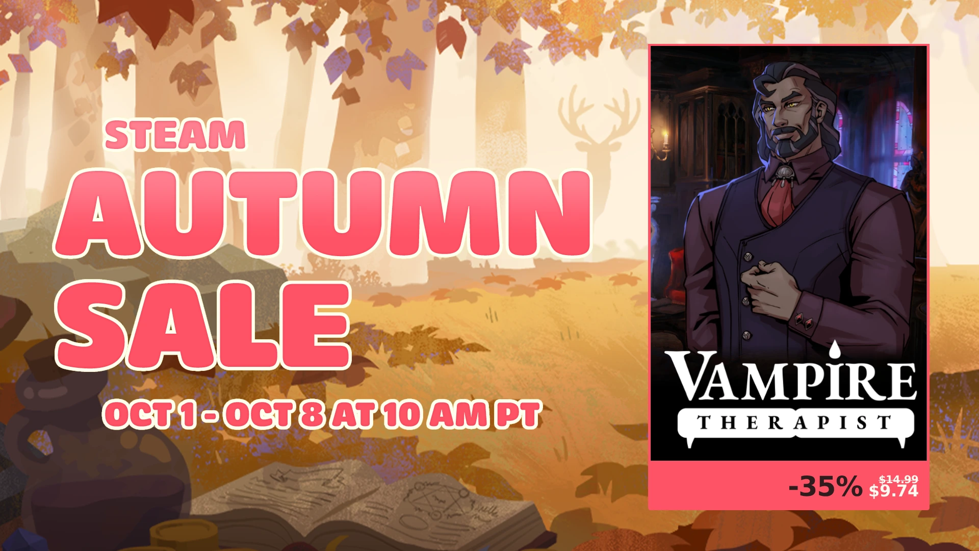 Steam Fall Sale — Vampire Therapist 35% off, Oct 1-Oct 8